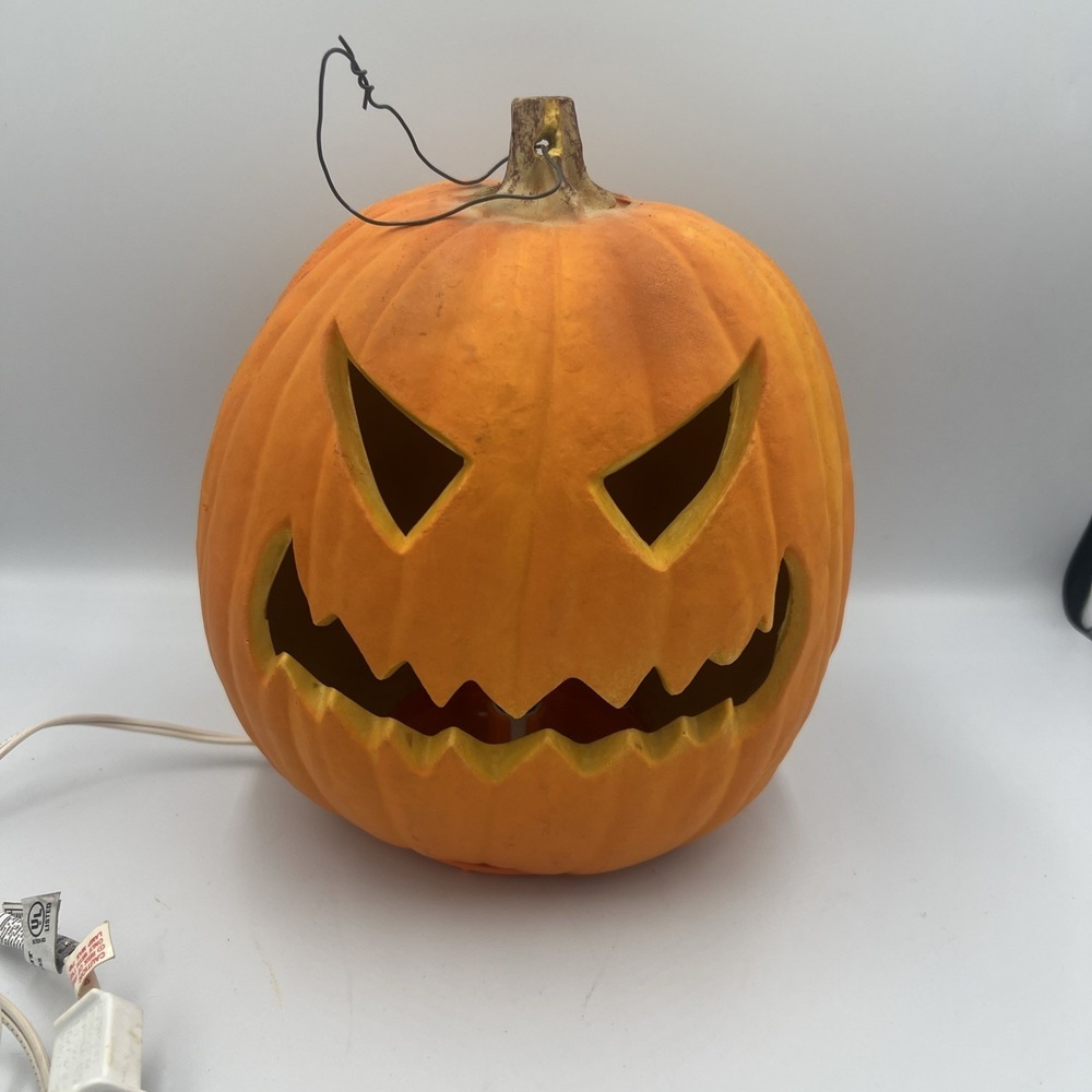 VTG Trendmasters 1993 Light Up Pumpkin Jack O Lantern Halloween Foam Mold + Fuse